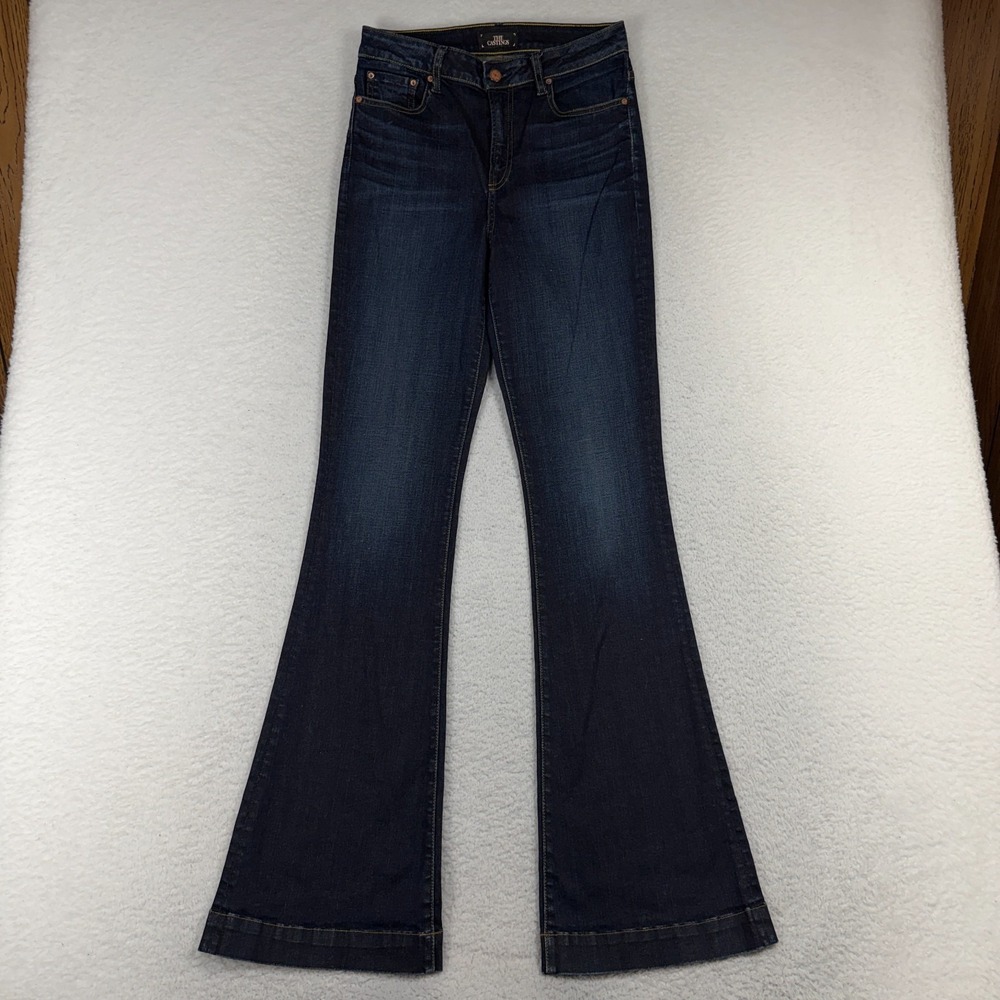 High-Rise Dark Blue Flare Jeans - Women